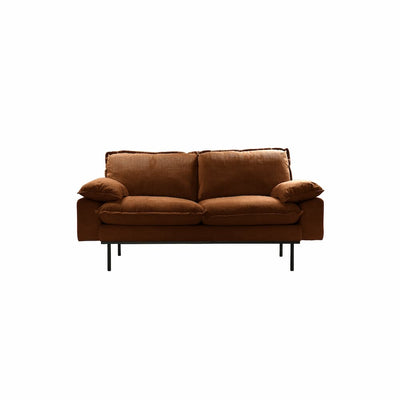 Retro Sofa : 2-Seats, Royal Velvet, Caramel