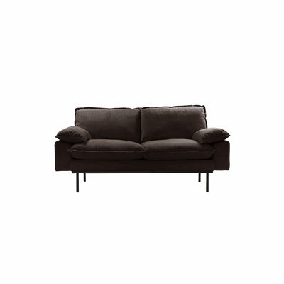 Retro Sofa : 2-Seats, Royal Velvet, Espresso