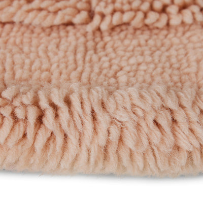 Round Woollen Rug Soft Pink