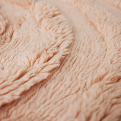 Round Woollen Rug Soft Pink