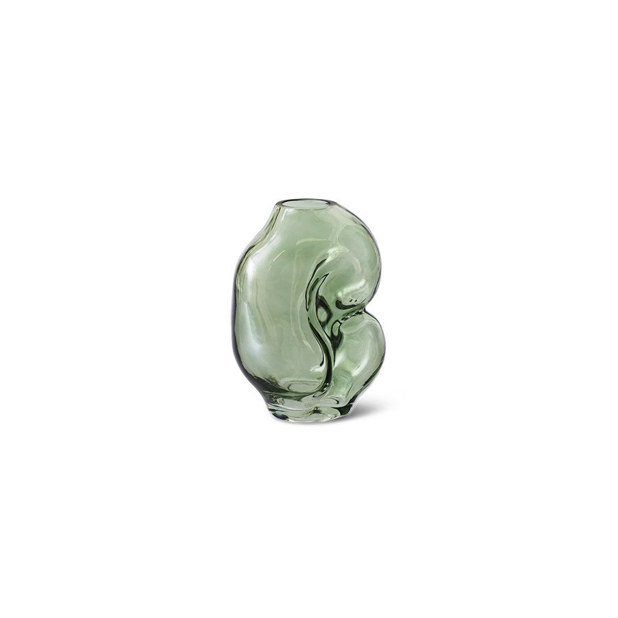 HK Living High Gleam Glass Vase in Olive