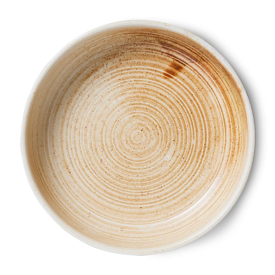 Chef ceramics: deep plate L, rustic cream/brown (560ml) - House of Orange