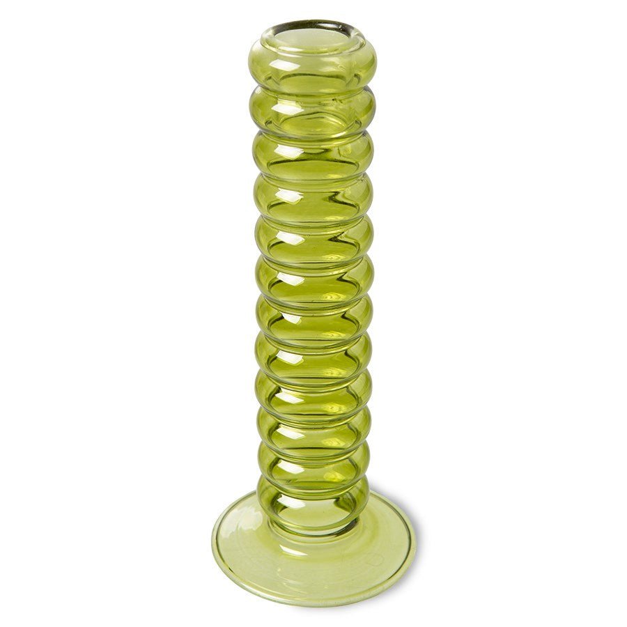 The Emeralds Glass Candle Holder L Lime Green - House of Orange