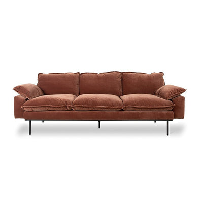 Retro Couch: 3 Seats, Royal Velvet, Magnolia - House of Orange