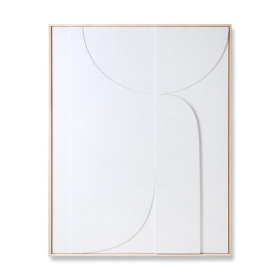 Framed Relief 3D Art Panel White B 100x123cm - House of Orange