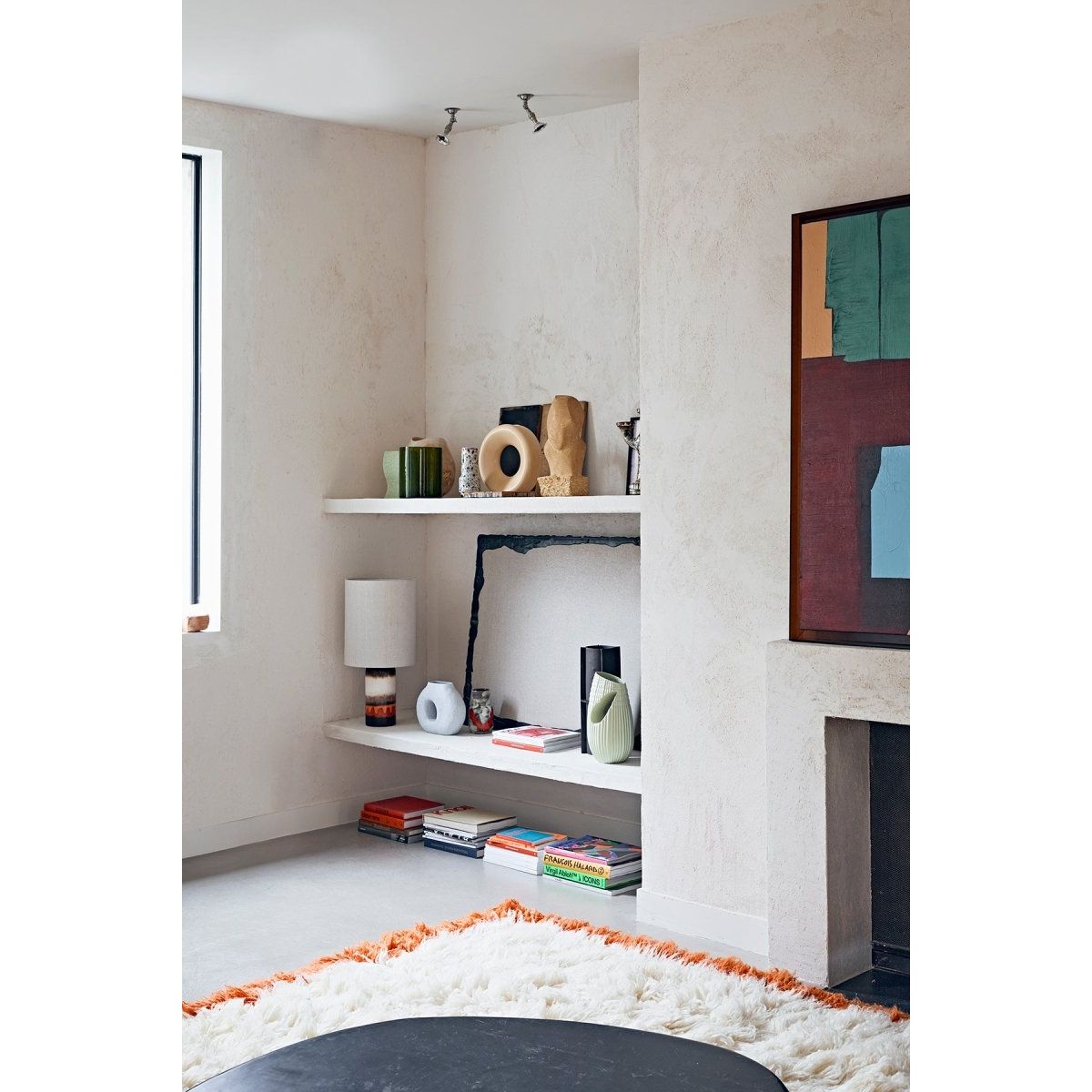 Fluffy square rug, Retro Summers, (250X250cm) - House of Orange