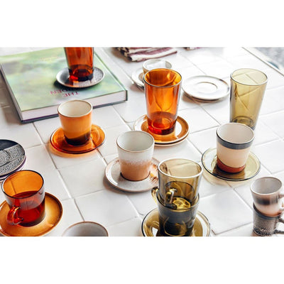 70s glassware: tea glasses mud brown (set of 4) - House of Orange