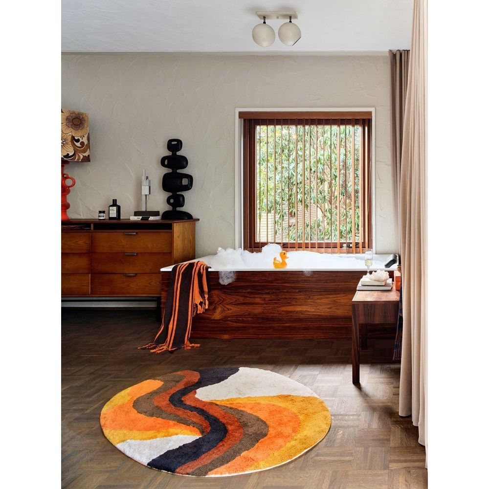 Bath mat retro swirl (90x120cm) - House of Orange