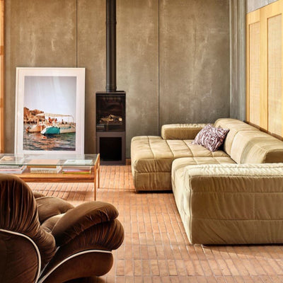 Brut sofa: Element left divan, royal velvet cream - House of Orange
