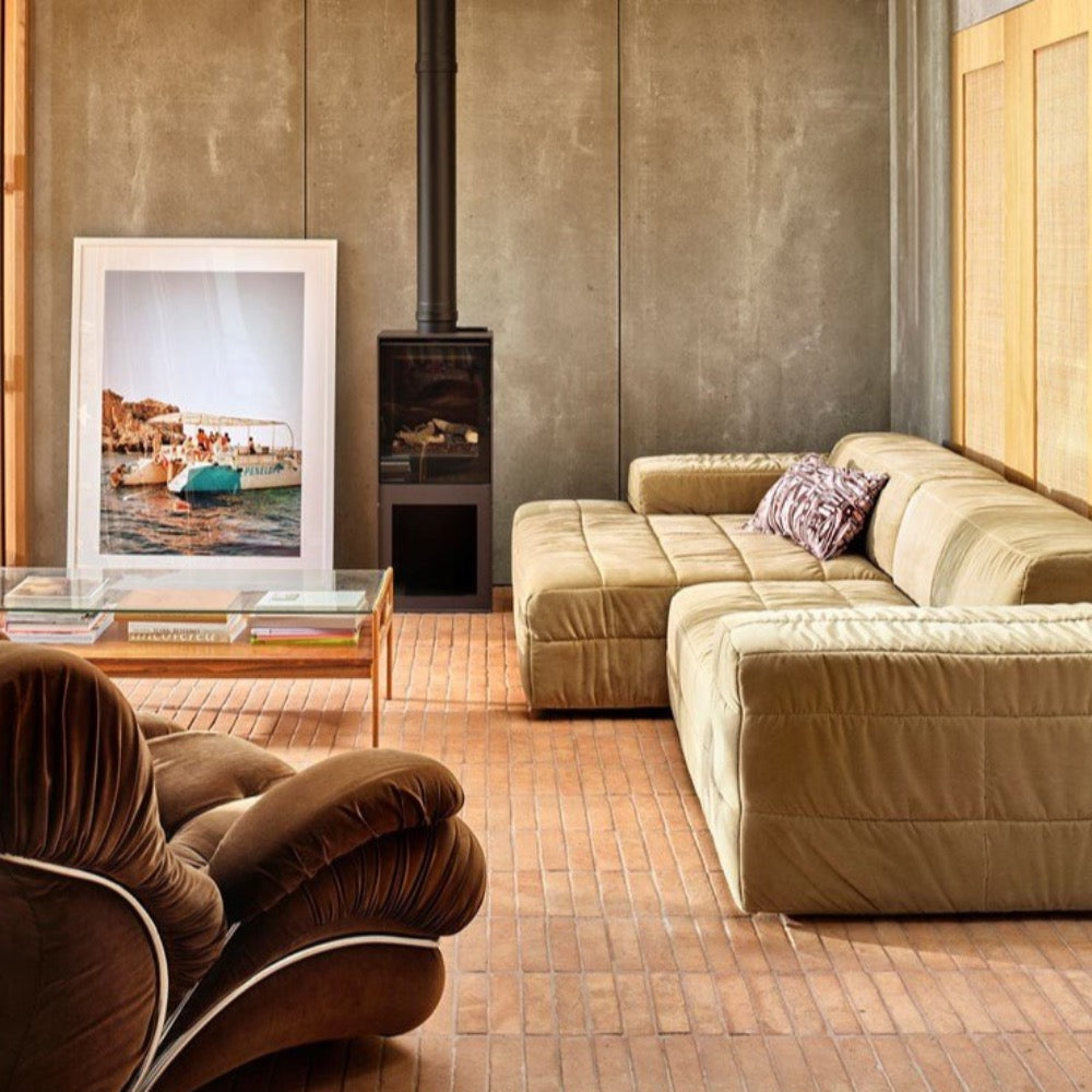Brut sofa: Element right divan, royal velvet cream - House of Orange