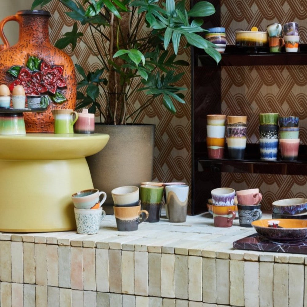 70s ceramics: cappuccino mug, burst - House of Orange