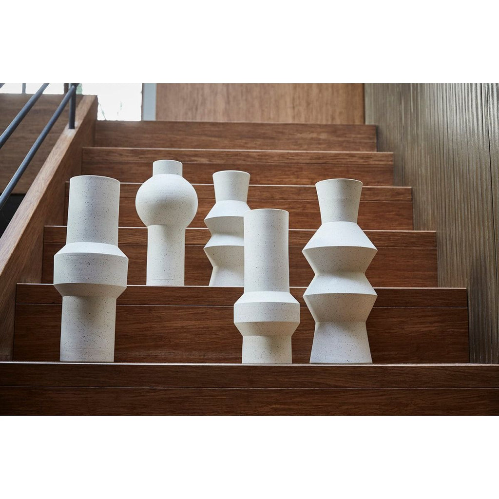 White Speckled Clay Vase Straight L - House of Orange