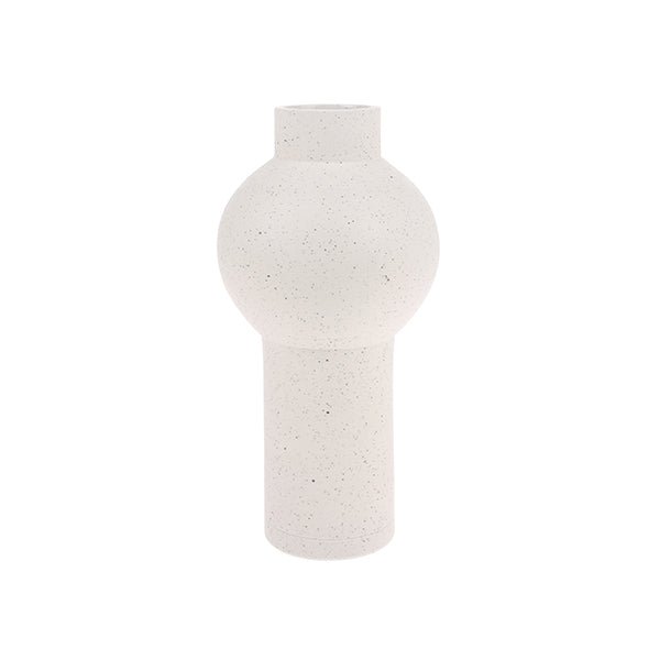 White Speckled Clay Vase Round M - House of Orange