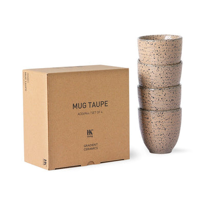Gradient Ceramics: Mug, Taupe (Set of 4) - House of Orange