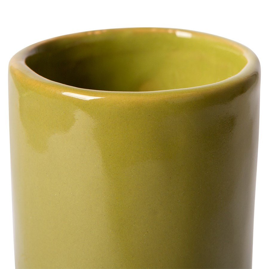 HK Objects Ceramic Twisted Vase Glossy Olive - House of Orange