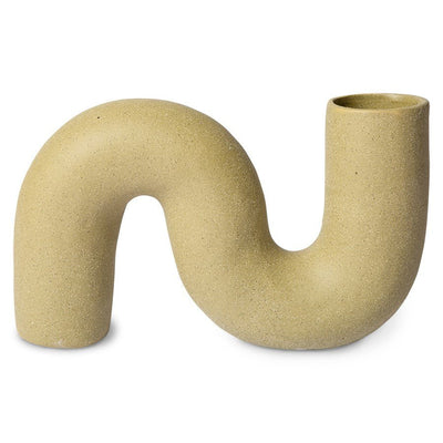 HK Objects Ceramic Twisted Vase Matt Olive - House of Orange