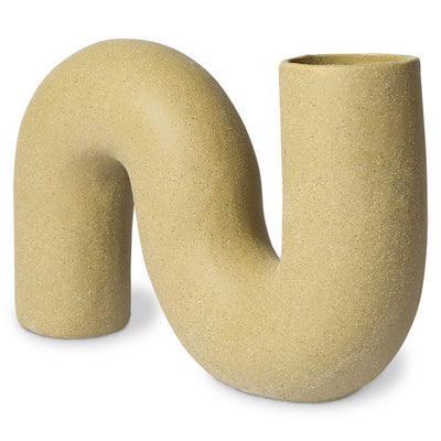 HK Objects Ceramic Twisted Vase Matt Olive - House of Orange