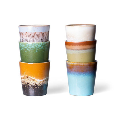70'S Ceramics: Coffee Mugs, Phoenix (Set of 6) - House of Orange