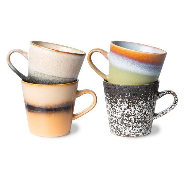 70'S Ceramics: Americano Mugs, Galileo (Set of 4) - House of Orange