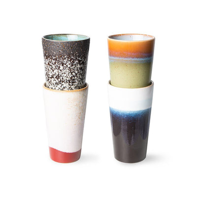 70'S Ceramics: Latte Mugs, Antares (Set of 4) - House of Orange