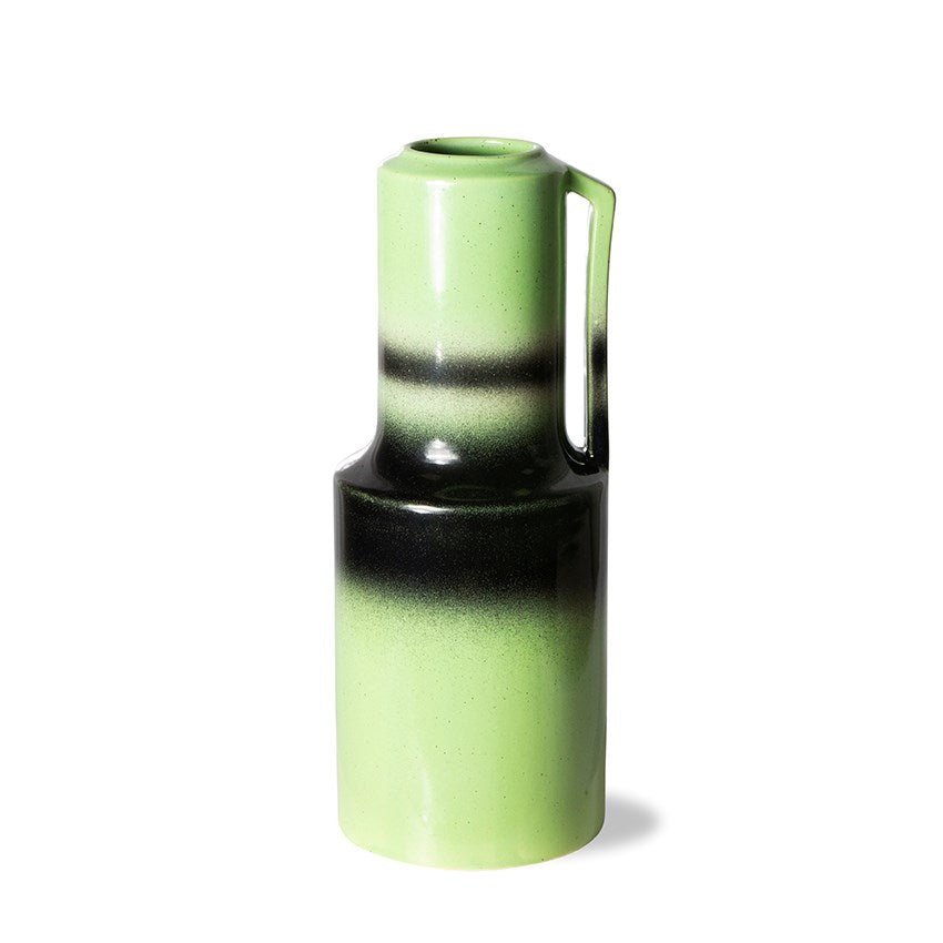 The Emeralds Ceramic Vase Green with Handle - House of Orange