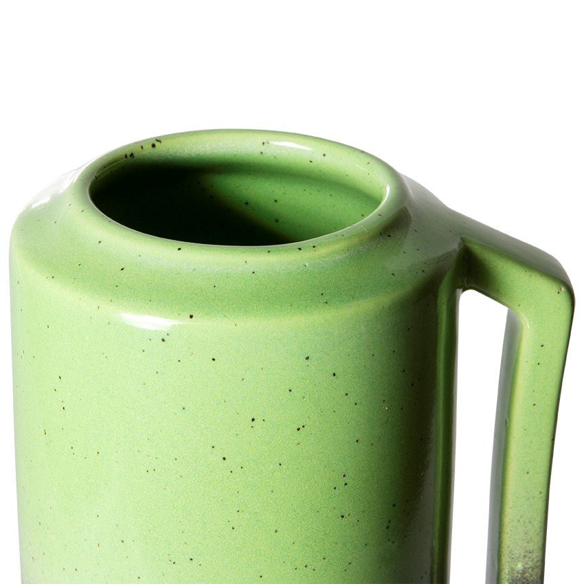 The Emeralds Ceramic Vase Green with Handle - House of Orange