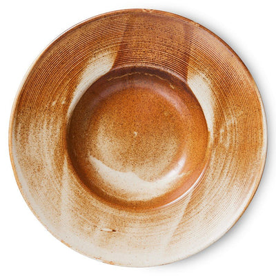Chef ceramics: pasta plate, rustic cream/brown - House of Orange