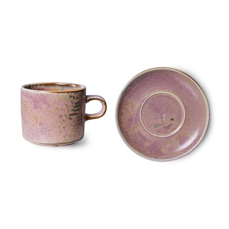 Chef ceramics: cup and saucer, rustic pink (220ml) - House of Orange