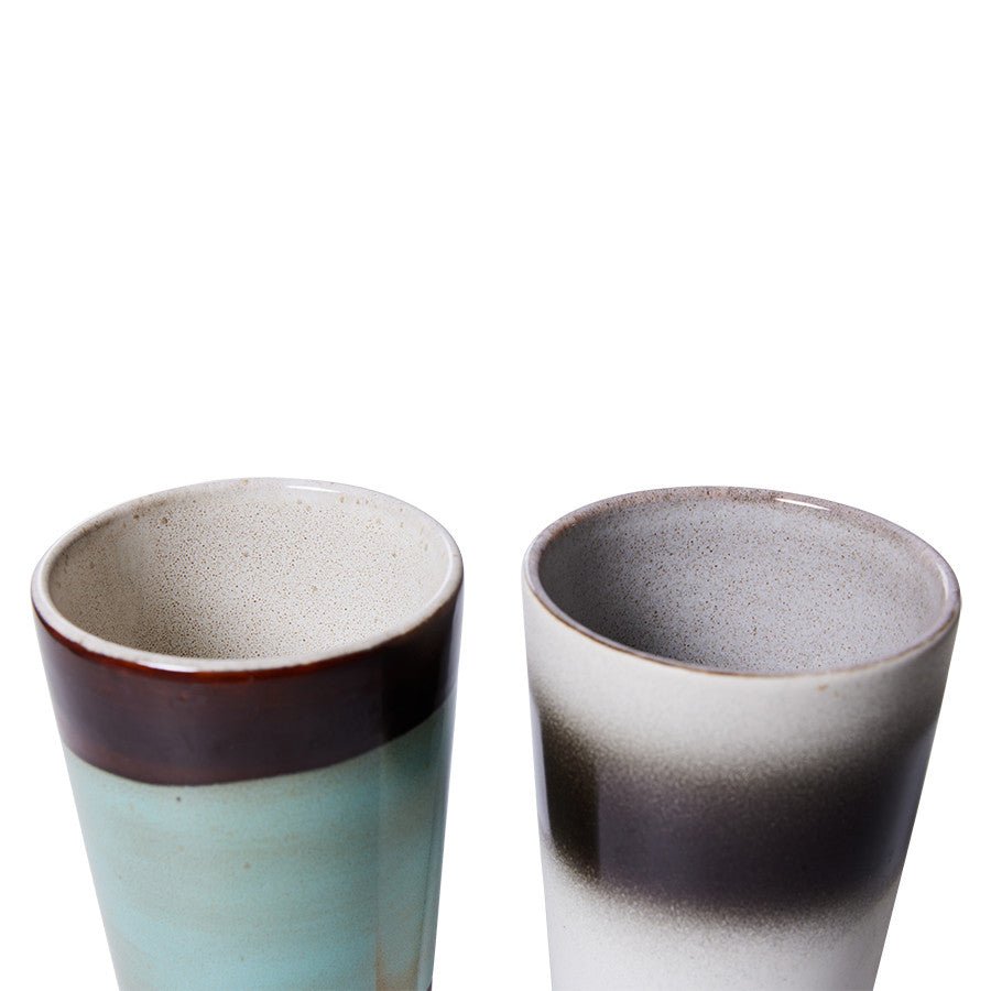 70'S Ceramics: Latte Mugs, Boogie (Set of 2) (280ml each) - House of Orange