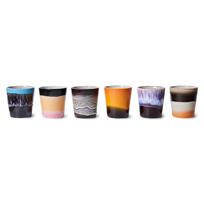 70'S Ceramics: Coffee Mugs, Stellar (Set Of 6) - House of Orange