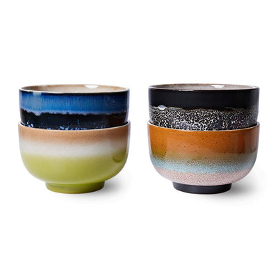 70'S Ceramics: Noodle Bowls, Groovy (Set of 4) - House of Orange