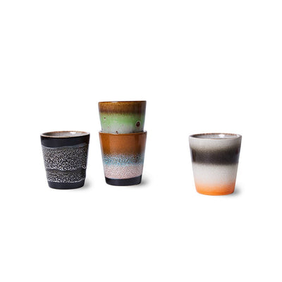 70'S Ceramics: Ristretto Mugs, Good Vibes (Set of 4) - House of Orange