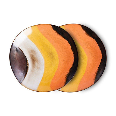 70'S Ceramics: Side Plate, Retro Wave (Set of 2) - House of Orange