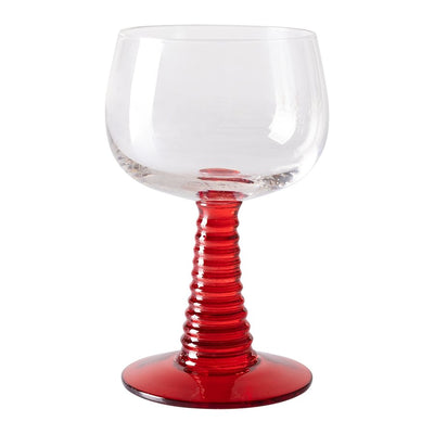 Swirl Wine Glass High, Red - House of Orange