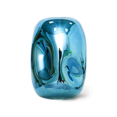 HK Objects: blue chrome glass vase - House of Orange