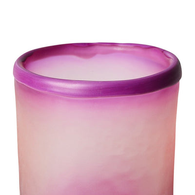 Glass tea light holder, purple - House of Orange