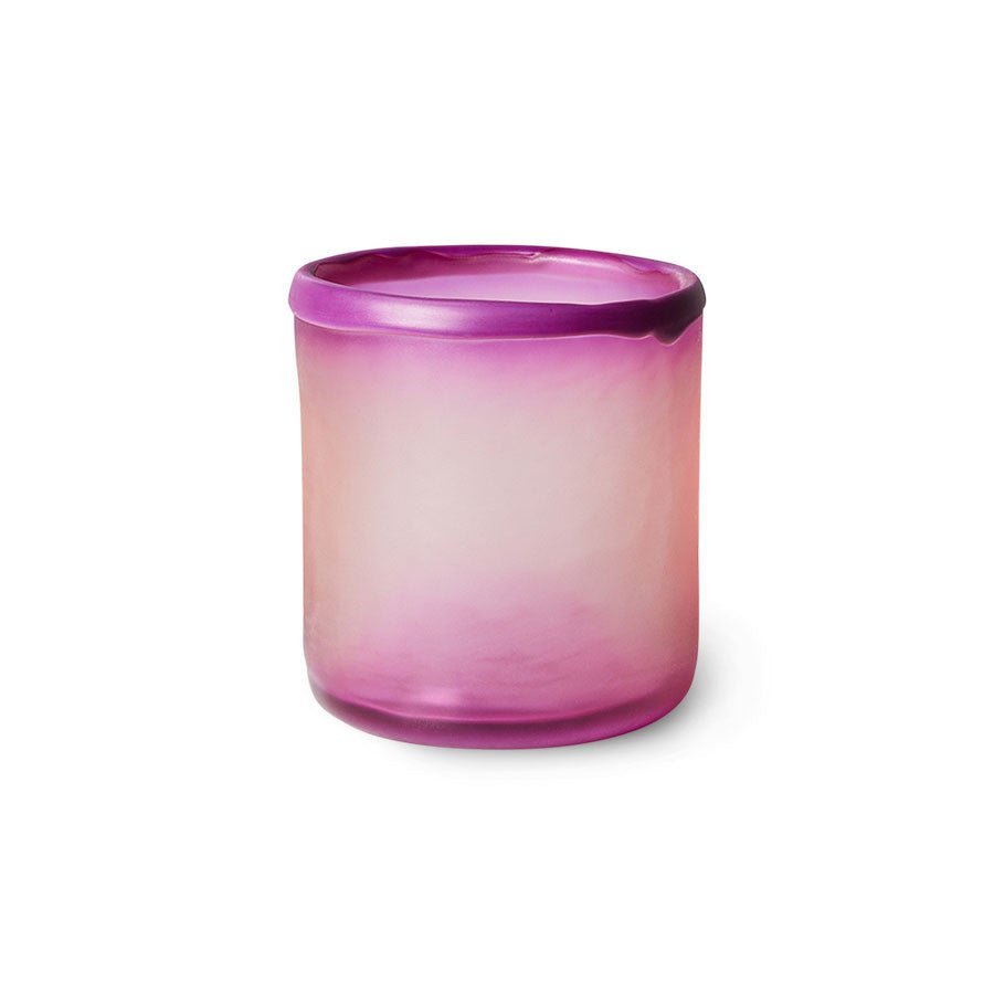 Glass tea light holder, purple - House of Orange
