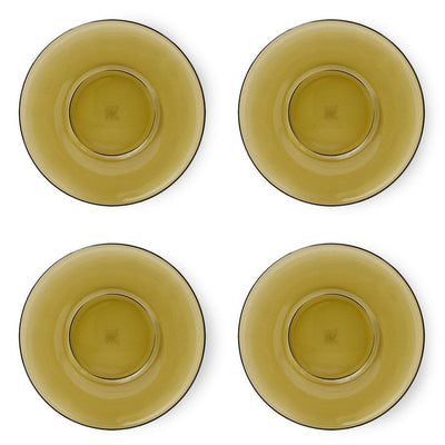 70s glassware: saucers mud brown (set of 4) - House of Orange