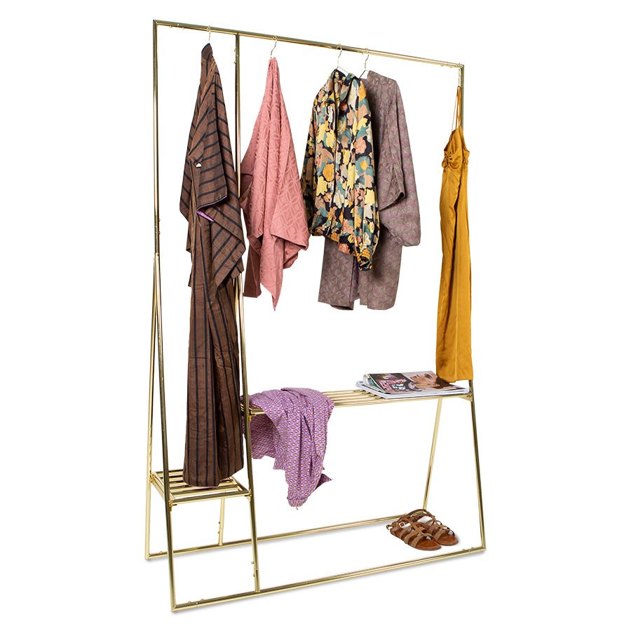 Clothing Rack Brass With Hanger/Hook Set - House of Orange