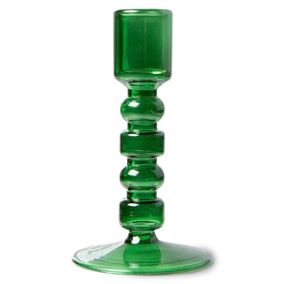 The Emeralds Glass Candle Holder M Forest Green - House of Orange