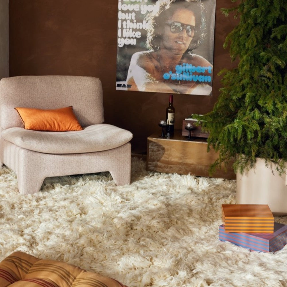 Fluffy round rug Inner Circle 250cm - House of Orange