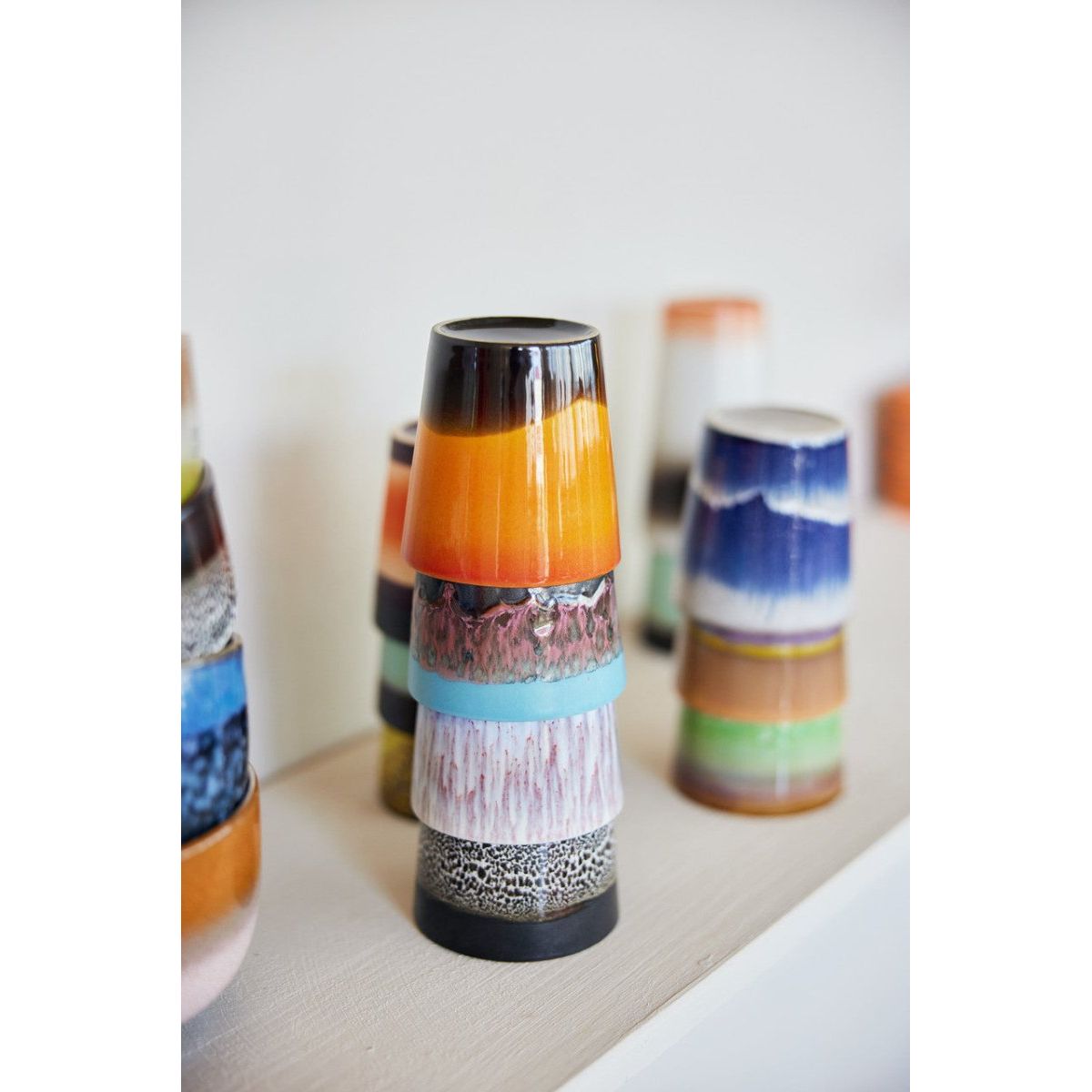 70'S Ceramics: Coffee Mugs, Stellar (Set Of 6) - House of Orange