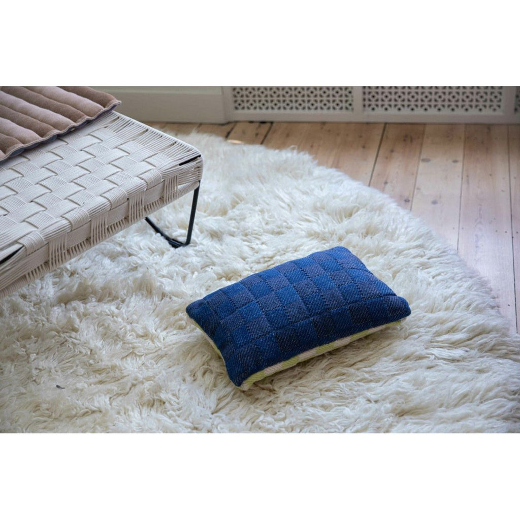 Checkered woven cushion green/blue (38x48) - House of Orange