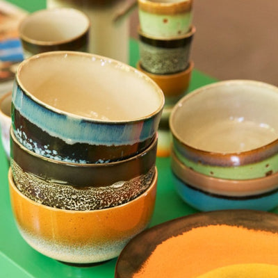 70'S Ceramics: Noodle Bowls, Groovy (Set of 4) - House of Orange