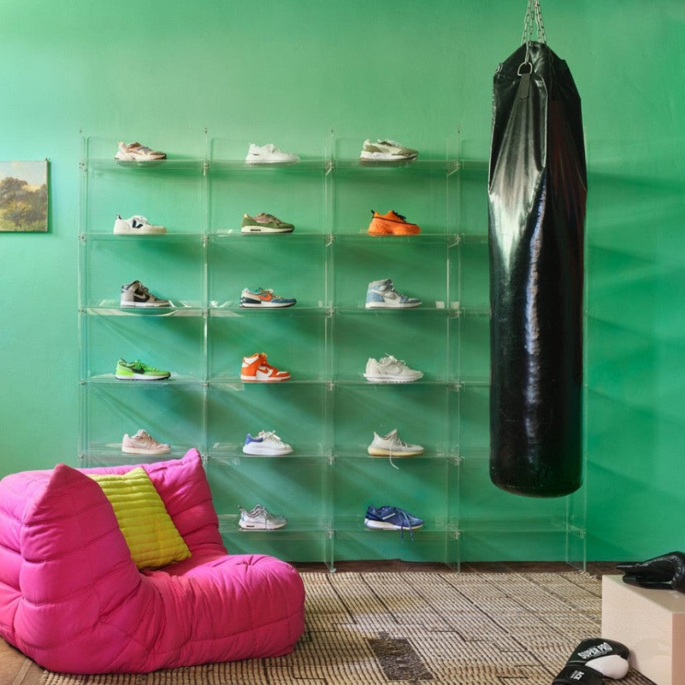 Acrylic cabinet 240cm, clear. Needs onsite assembly - House of Orange