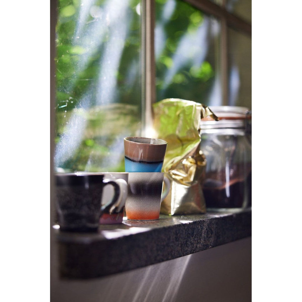 70'S Ceramics: Espresso Mugs, Funky (Set of 4) - House of Orange