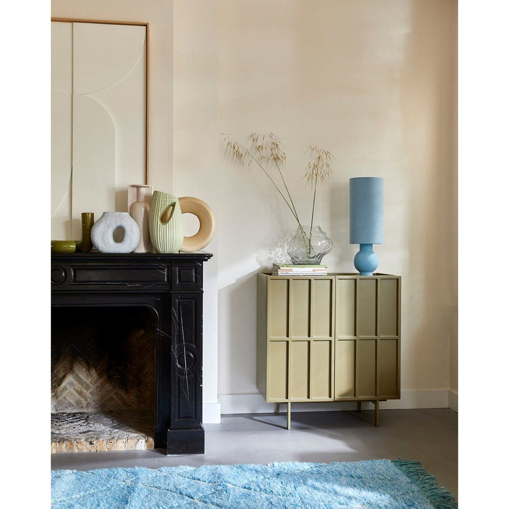 HK Objects Ceramic Ribbed Vase Matt Minty - House of Orange