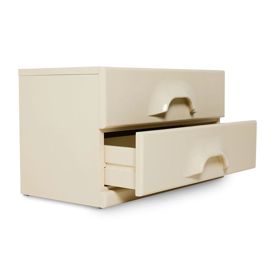 Chest of 2 drawers, cream - House of Orange