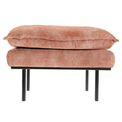 Retro Couch: Ottoman, Vintage Velvet, Old Pink - House of Orange