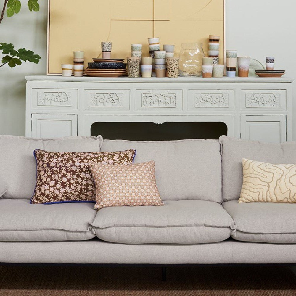 Retro Couch: 3 Seats, Corduroy Rib, Cream - House of Orange
